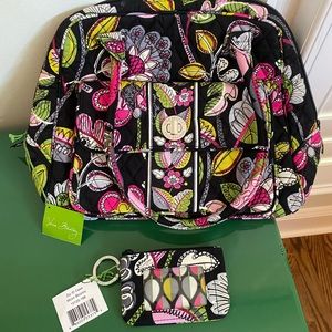 NWT Vera Bradley Turn Lock Satchel and zip id case ... moon blooms